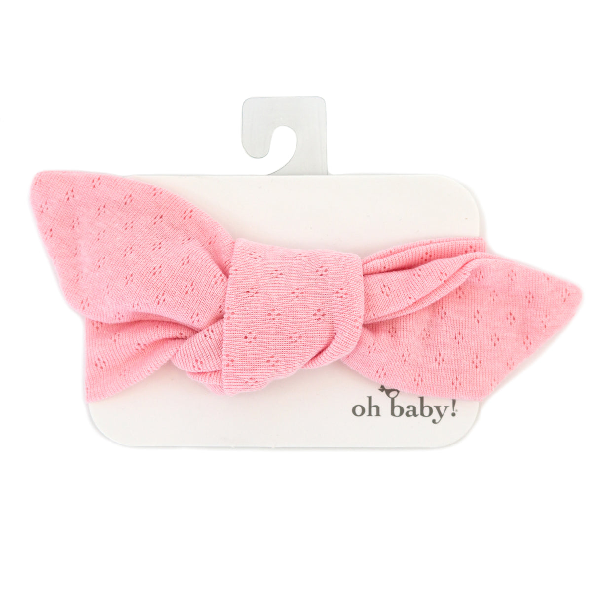 oh baby! Pointelle Tie Turban - Pink Heather