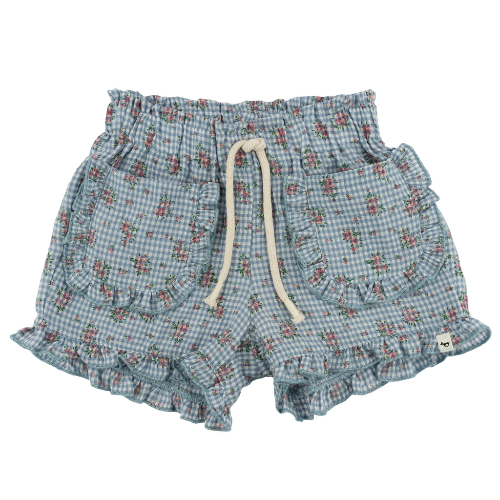 oh baby! Libby Ruffle Short - Dahlia - Denim