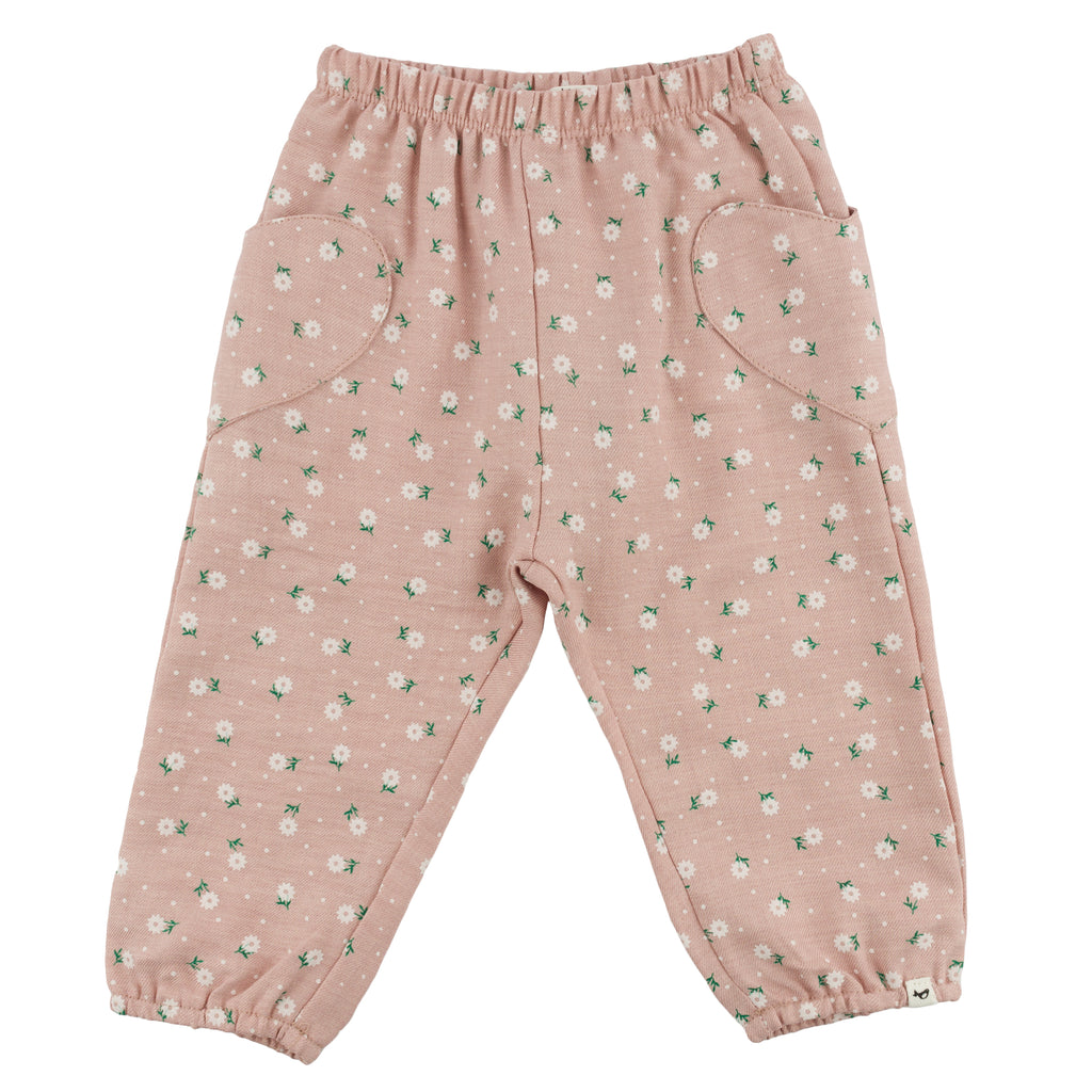 oh baby! Heart Side Pocket Pant - Sunburst Flower Print - Blush