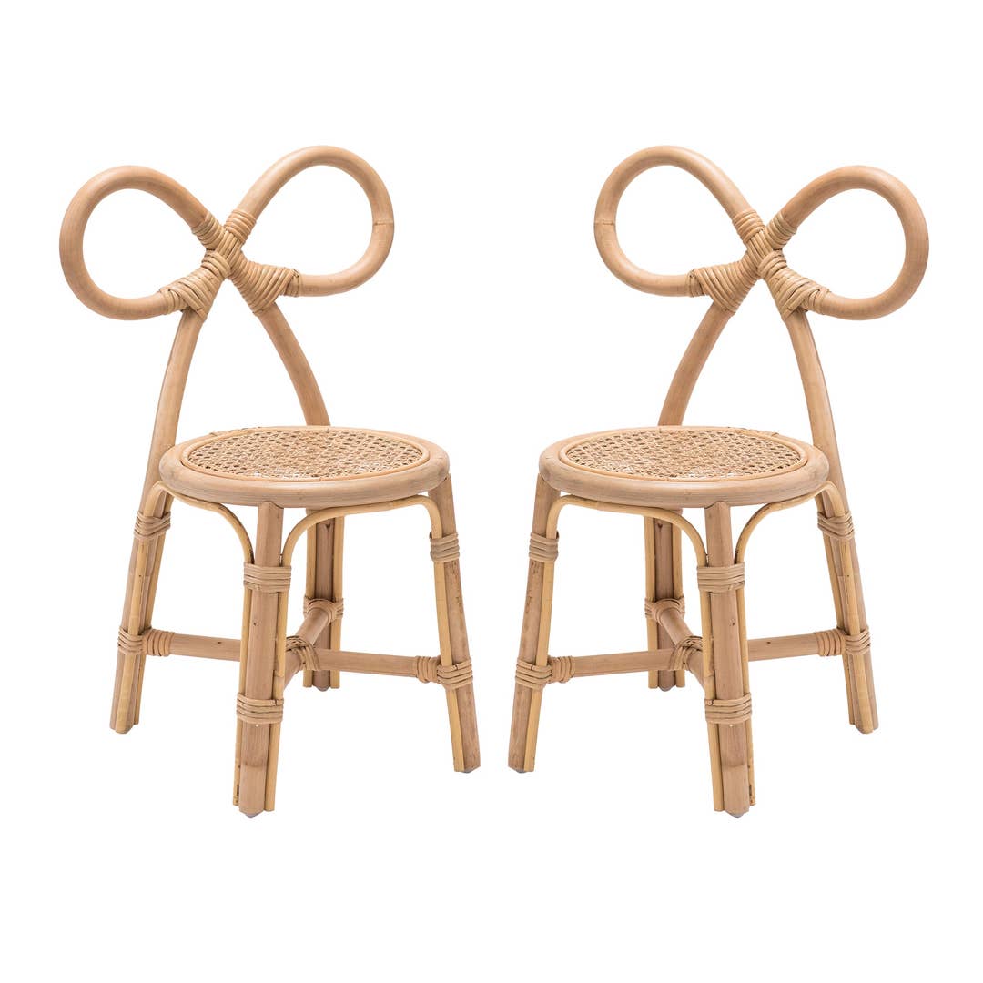 Poppie Rattan Bow Chair Set of 2