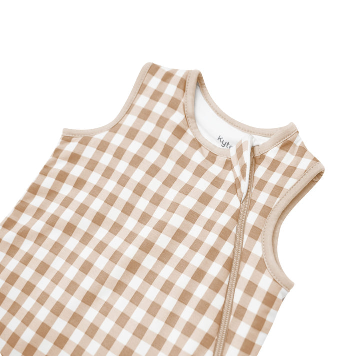 Kyte Baby Sleep Bag 1.0 - Gingham Bisque - Close-Up