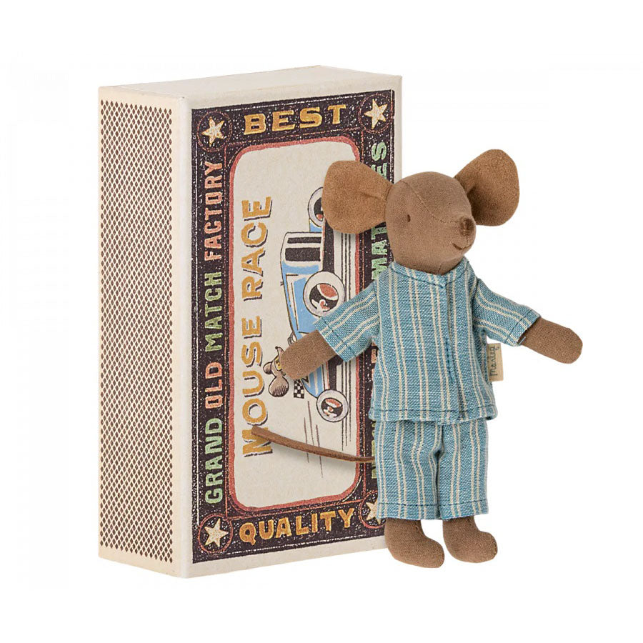 Maileg Big Brother Mouse in Matchbox - Blue