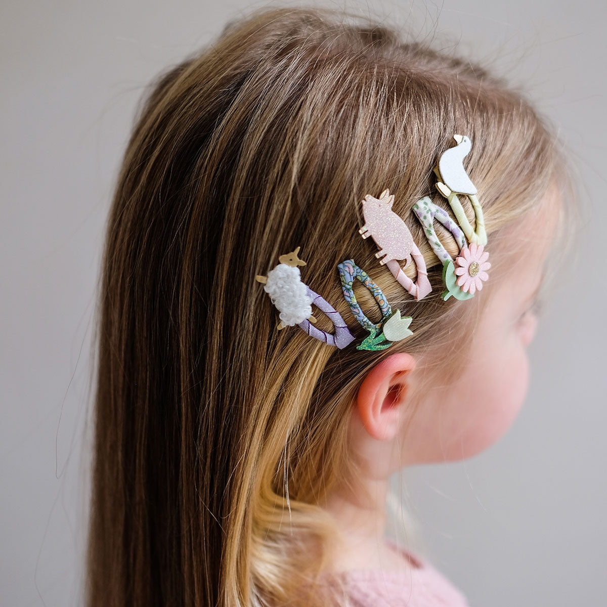Farmyard Mini Clic Clac Hair Clip - Lifestyle Image