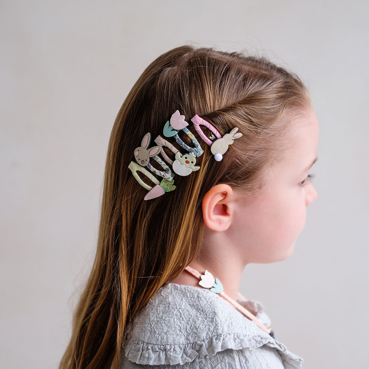 Bunny and Chick Mini Clic Clac Hair Clips - Lifestyle-Side