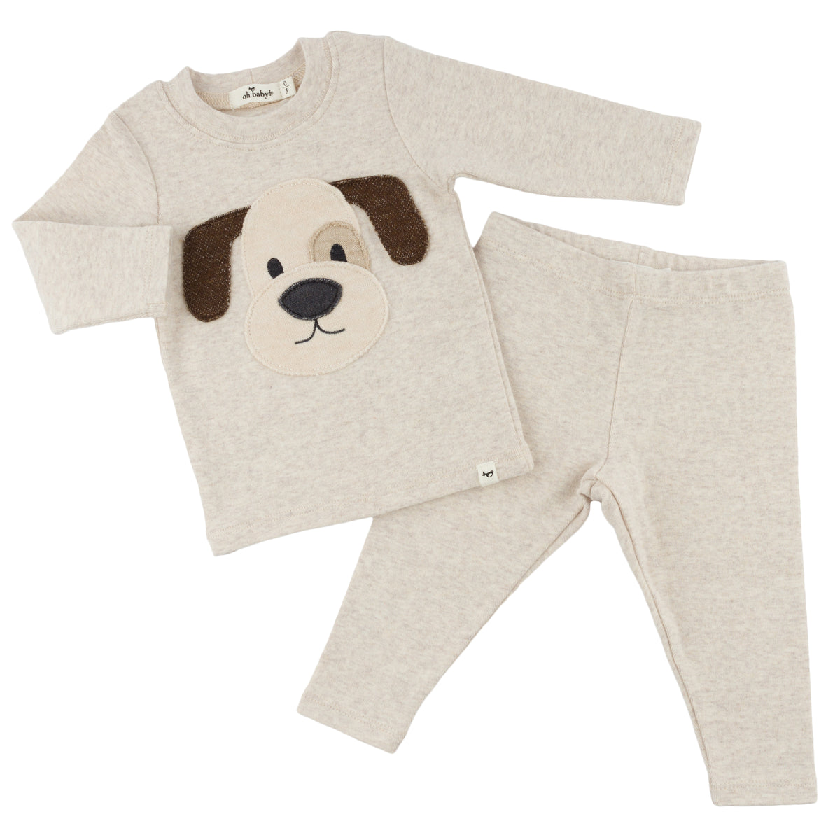 oh baby! Two Piece Set - Puppy Face - Malt - Alt View
