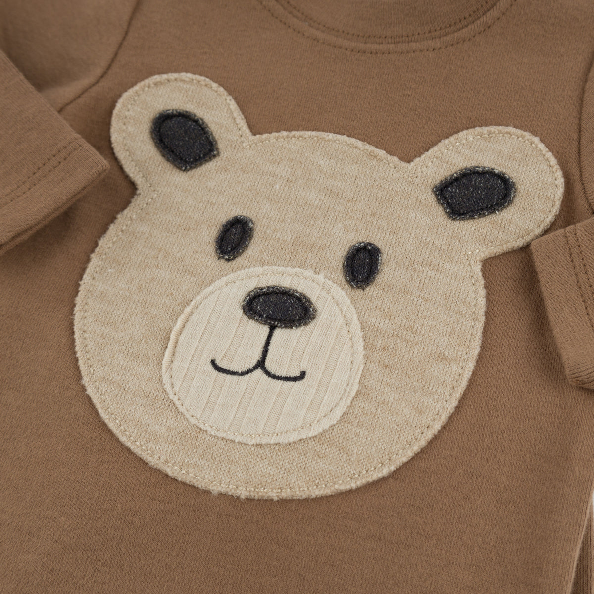 oh baby! Two Piece Set - Bear Face - Chocolate - Close Up