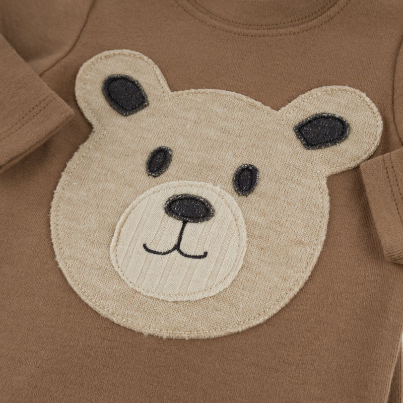oh baby! Two Piece Set - Bear Face - Chocolate - Close Up