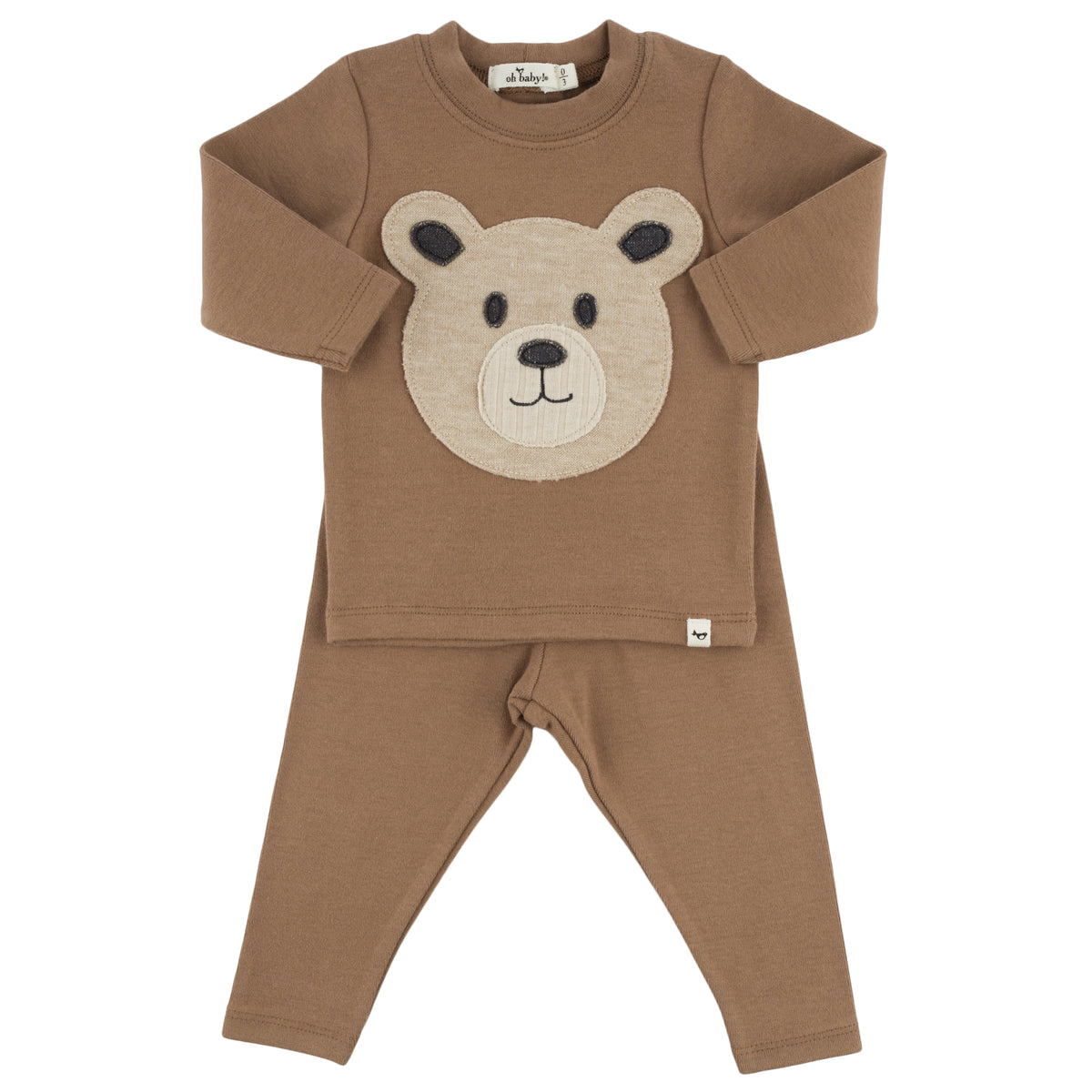 oh baby! Two Piece Set - Bear Face - Chocolate