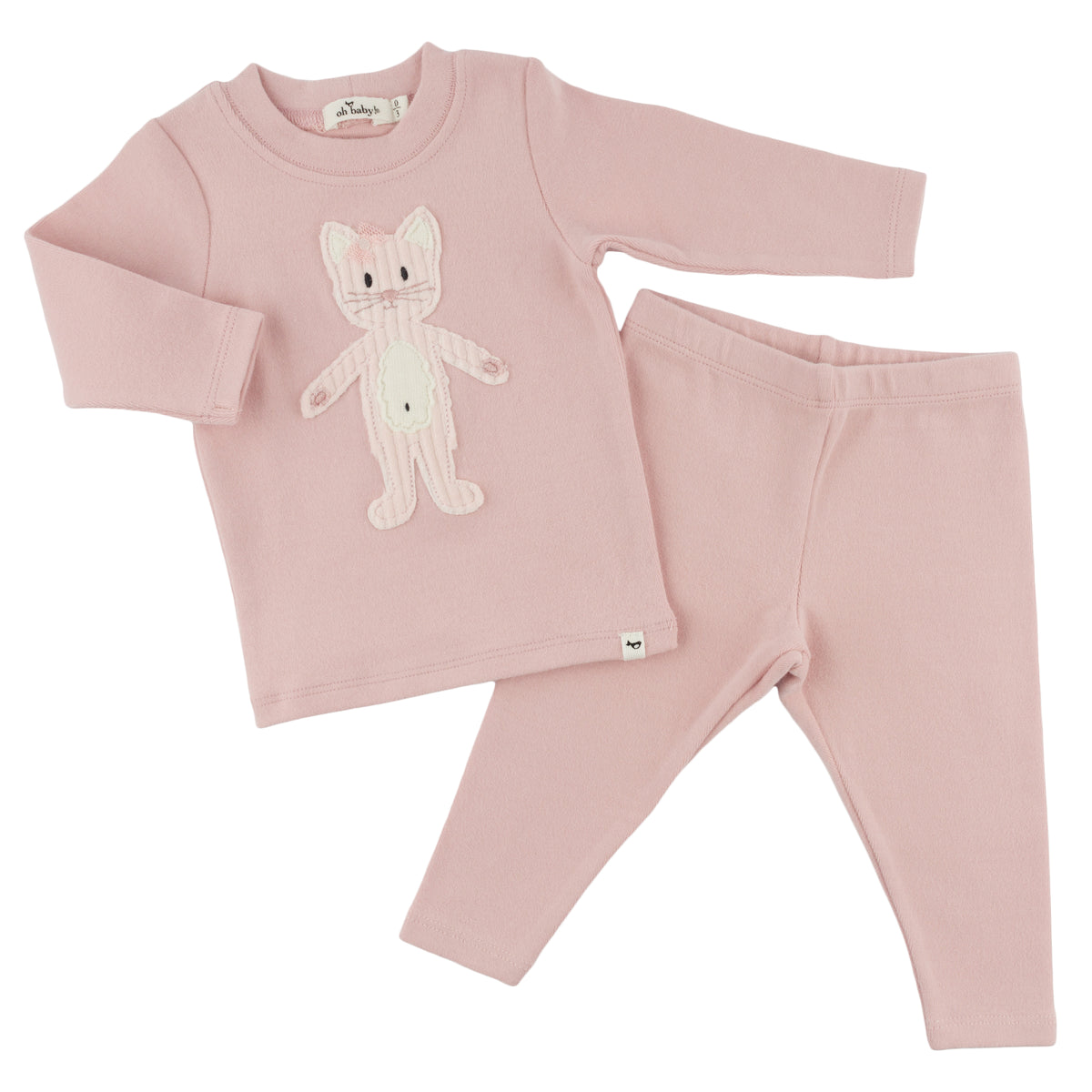 oh baby! Two Piece Set - Shaggy Cat - Blush - Alt View