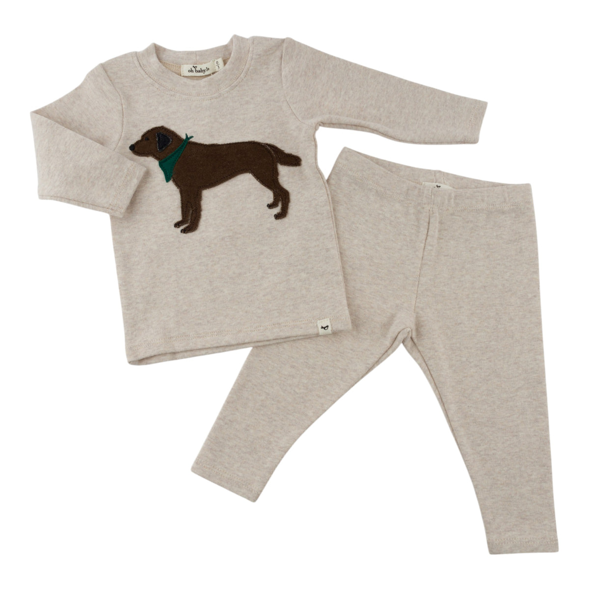 oh baby! Two Piece Set - Chocolate Lab Applique - Malt - Separates