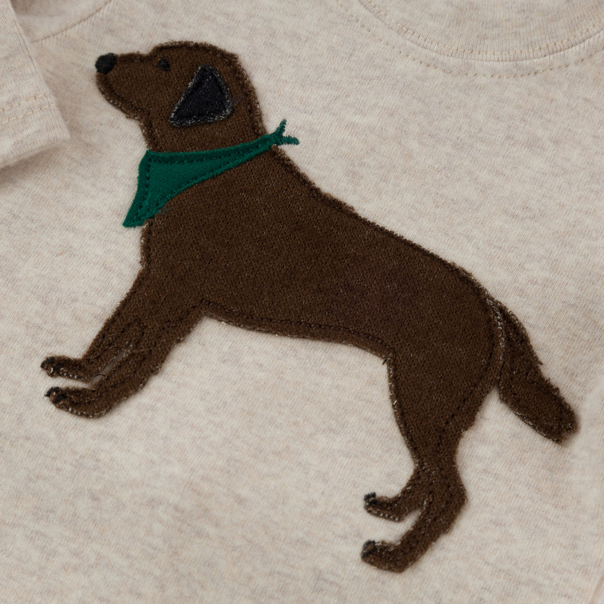 oh baby! Two Piece Set - Chocolate Lab Applique - Malt - Applique