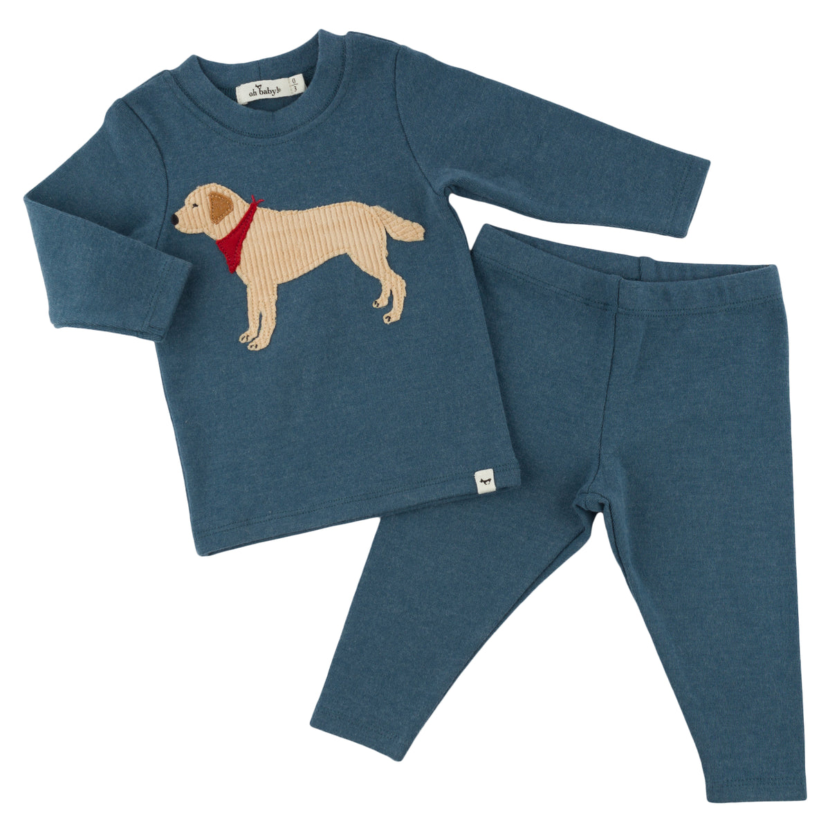 oh baby! Two Piece Set - Lab Bandana - Ocean - Alt View