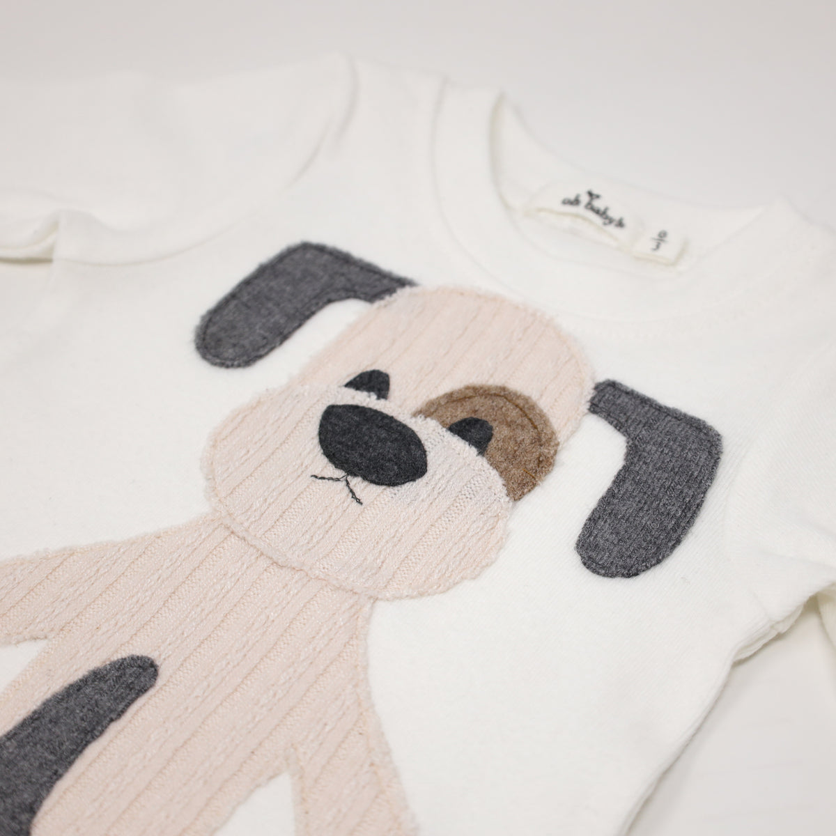 Panda Applique with Short Fur / Plush Doll Applique / Fabric