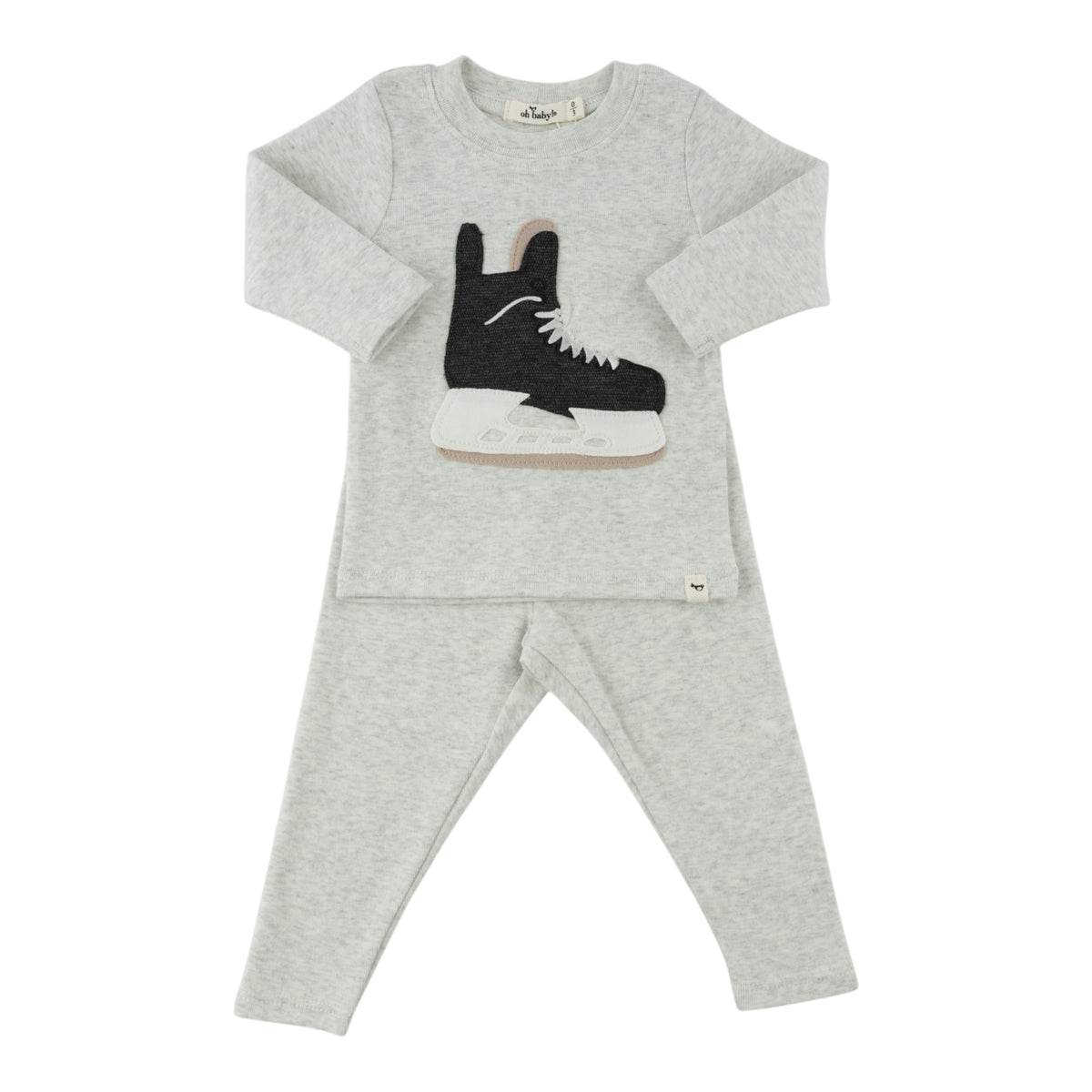 oh baby! Two Piece Set - Hockey Skate - Heather Gray