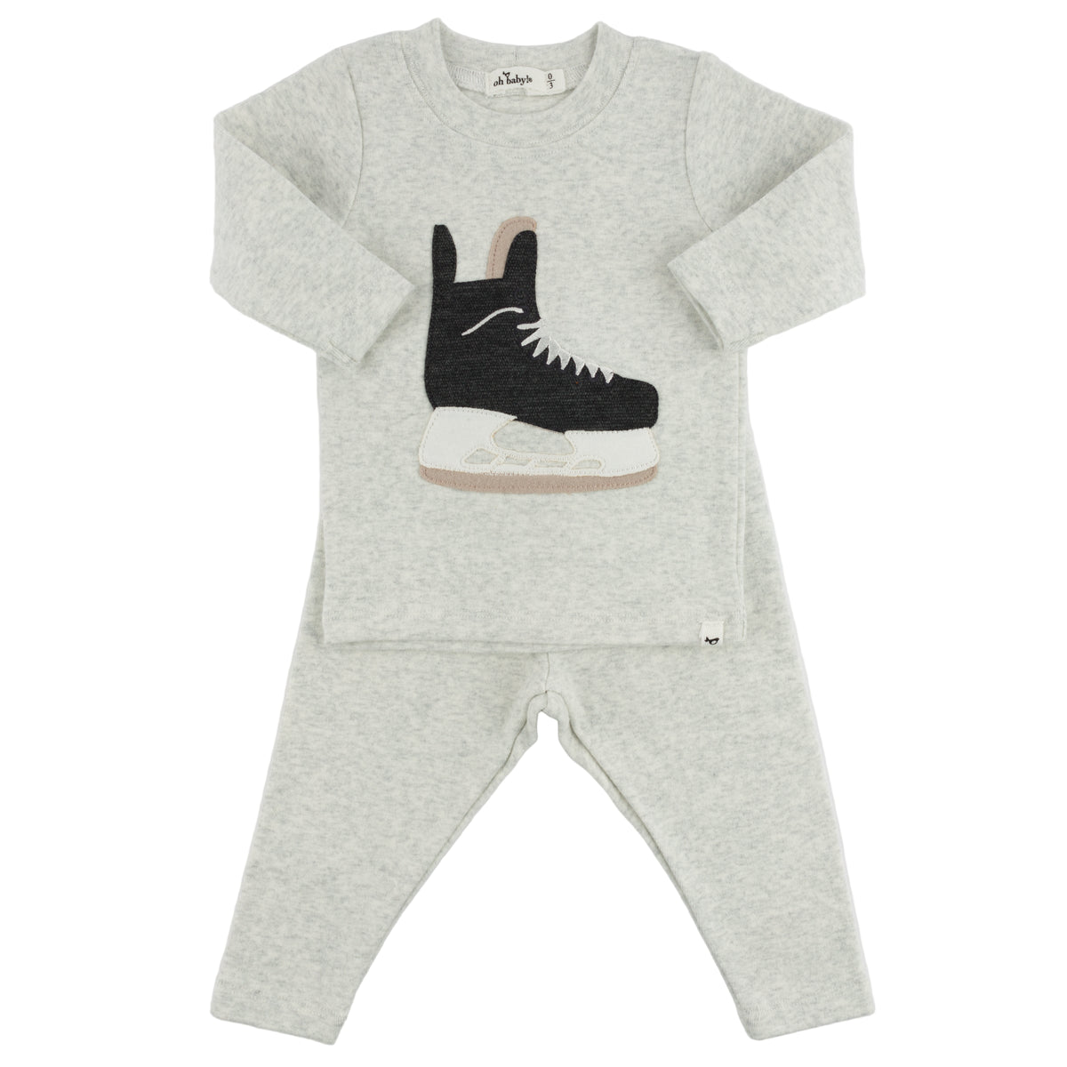 oh baby! Two Piece Set - Hockey Skate - Heather Gray