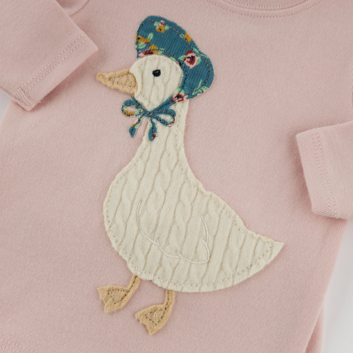 oh baby! Two Piece Set - Mother Goose Applique - Dusty Pink - Applique