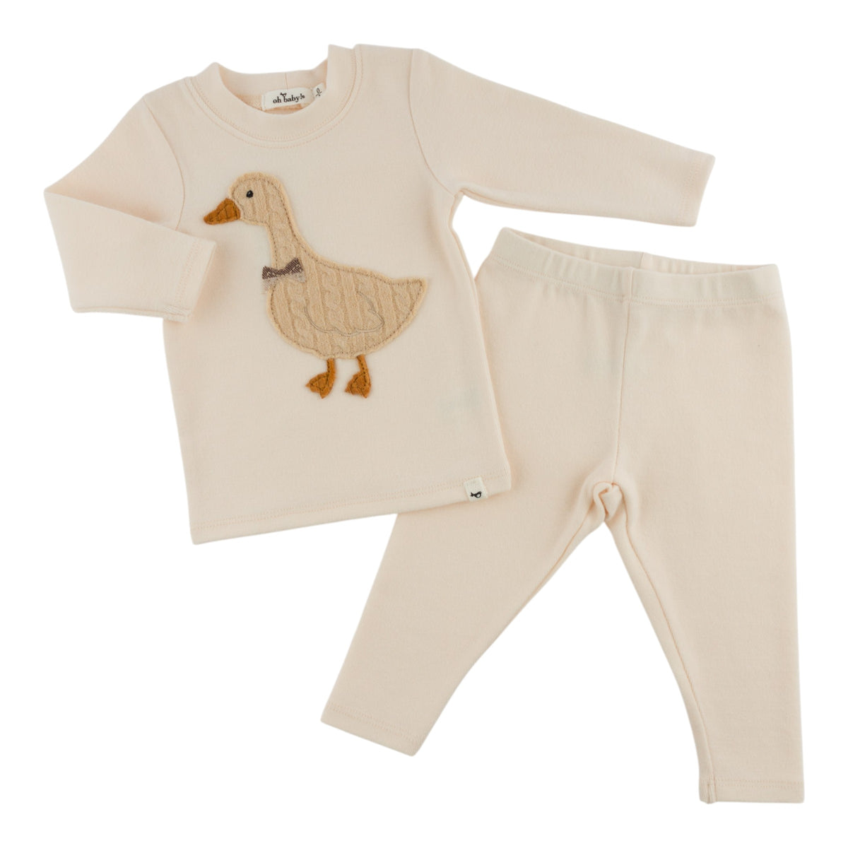 oh baby! Two Piece Set - Goose with Bowtie - Sugar Cookie - Separates