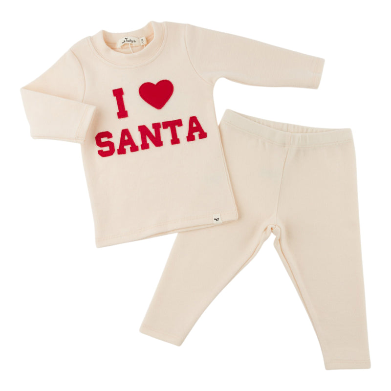 oh baby! Two Piece Set - "I Heart Santa" - Sugar Cookie - separated