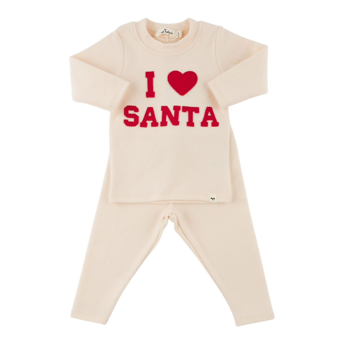oh baby! Two Piece Set - "I Heart Santa" - Sugar Cookie 