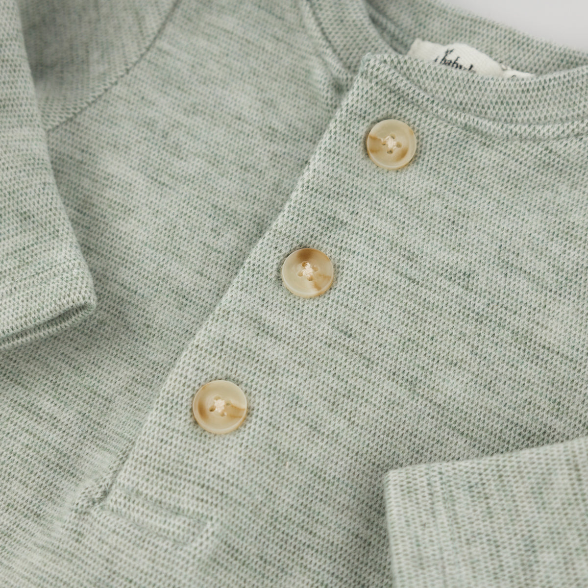 oh baby! Honeycomb Elbow Patch Henley Set - Spruce - oh baby!