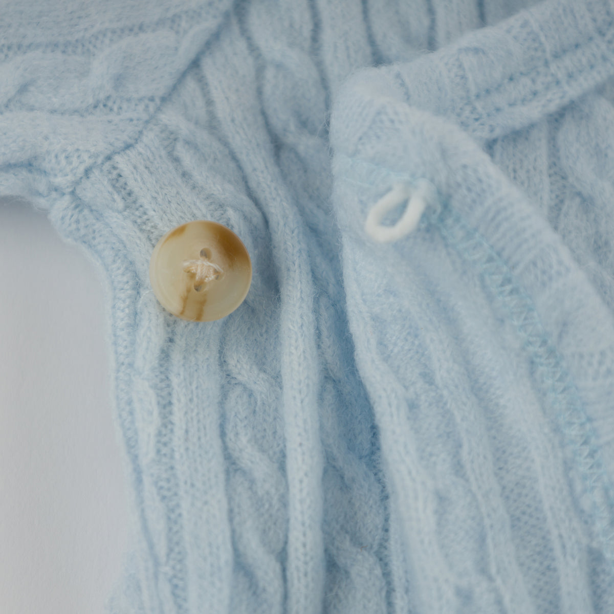 oh baby! Cable Knit Kimono Set - Sky Blue - Button