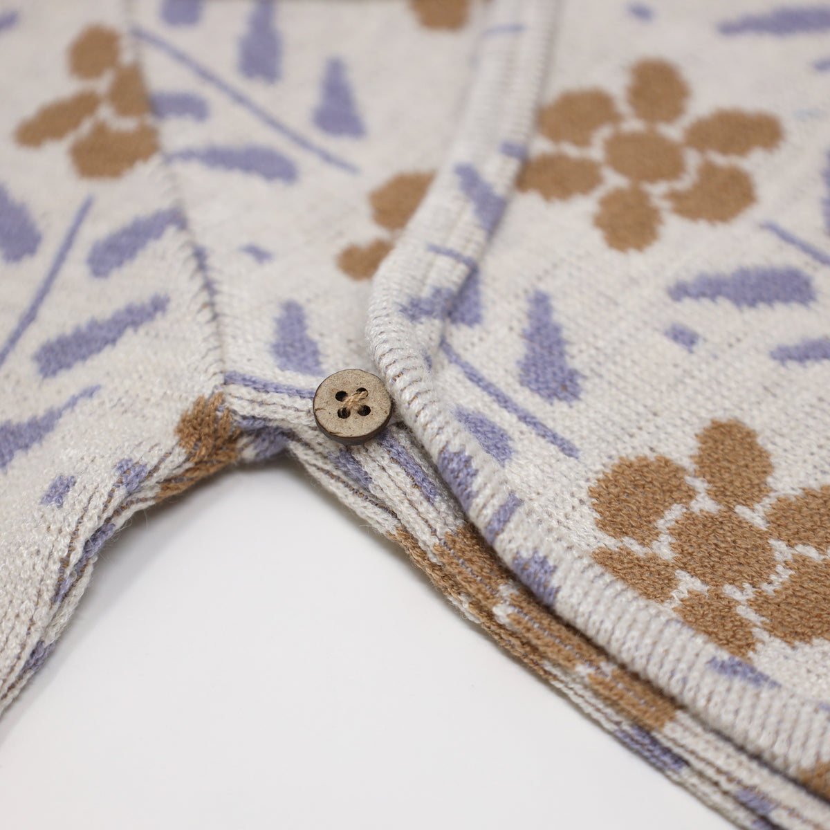 oh baby Kimono Footie Set Nordic Flower Double Knit - Caramel Wisteria