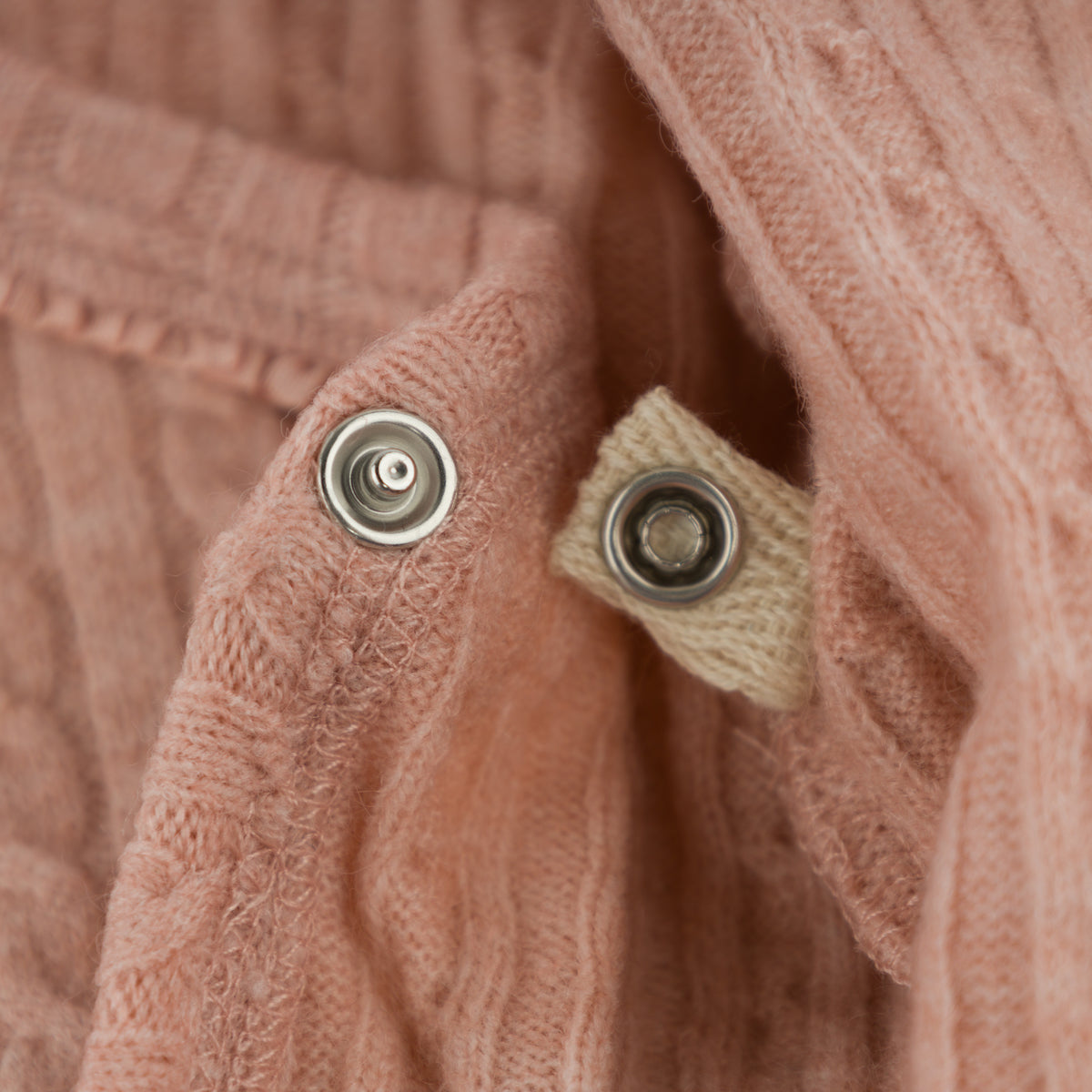 oh baby! Cloud Cable Knit Ruffle Kimono Footies Set - Pale Pink - Snap