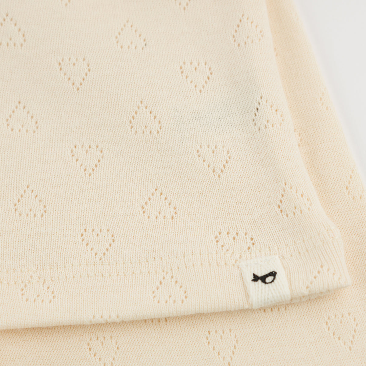 oh baby! Two Piece Set - Pointelle Hearts - Natural - Close Up