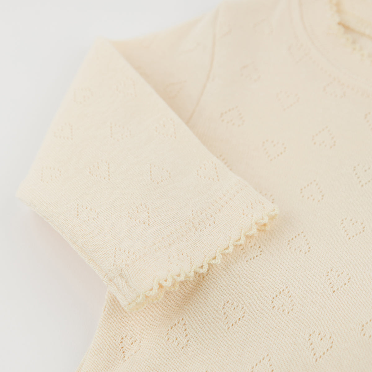 oh baby! Two Piece Set - Pointelle Hearts - Natural - Sleeve