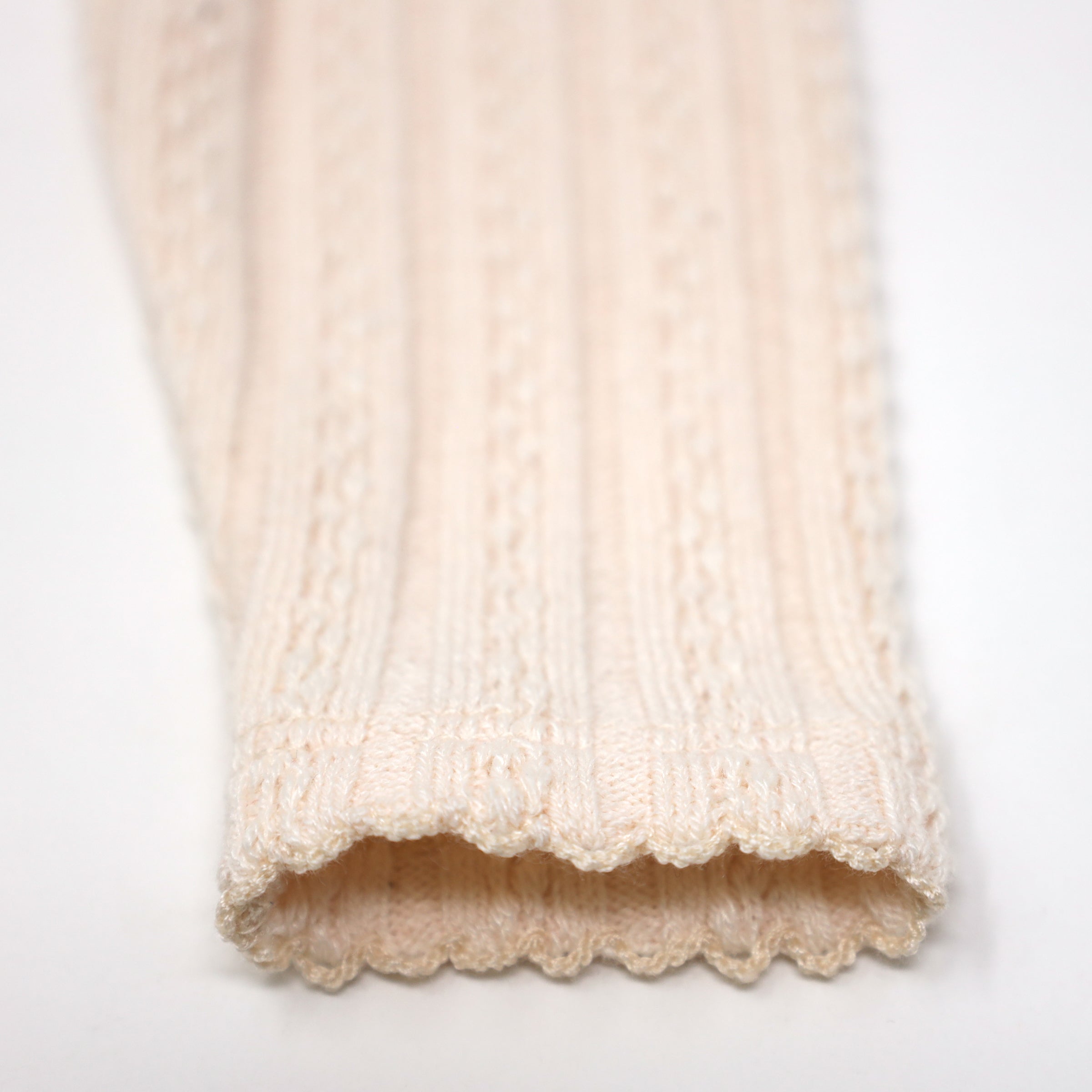 oh baby! Two Piece Set - Lettuce Edge Cable Knit - Vanilla