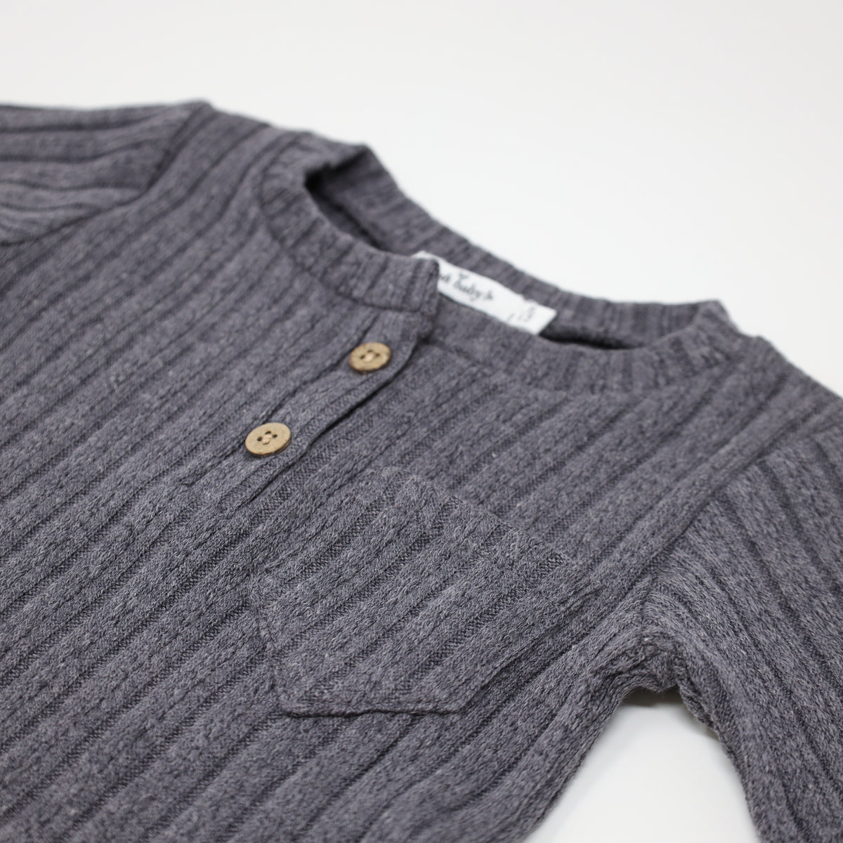 oh baby! Cable Pocket Henley Set - Pepper