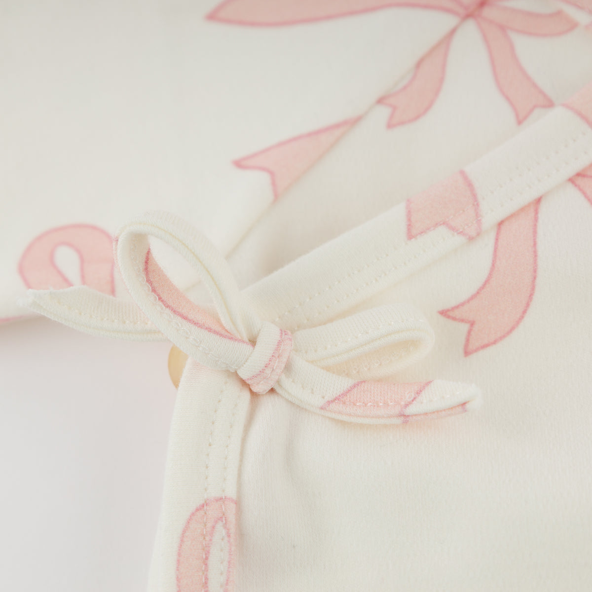 oh baby! Kimono Footie Set with Bow - Bows - Oyster - Tie