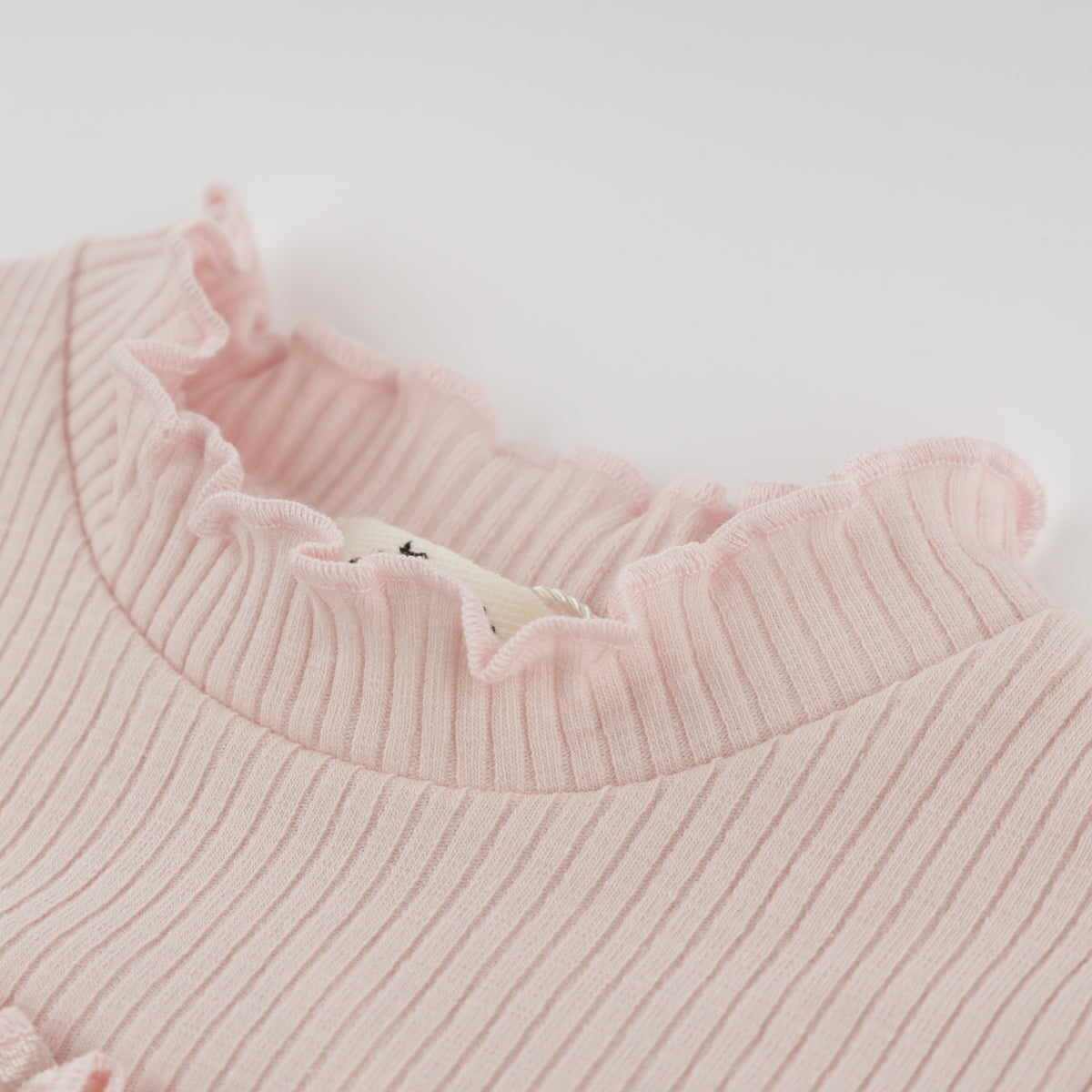 oh baby! Mock Neck Two Piece Set - Velvet Ruffle Bow - Dusty Pink - Neck