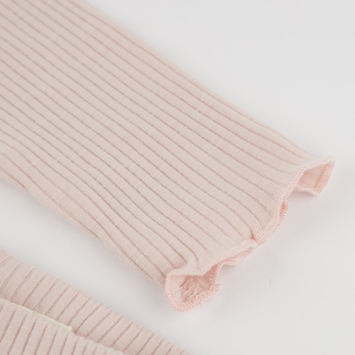 oh baby! Two Piece Mock Neck Set - Pink Tartan Ruffle Bow - Dusty Pink - Edge