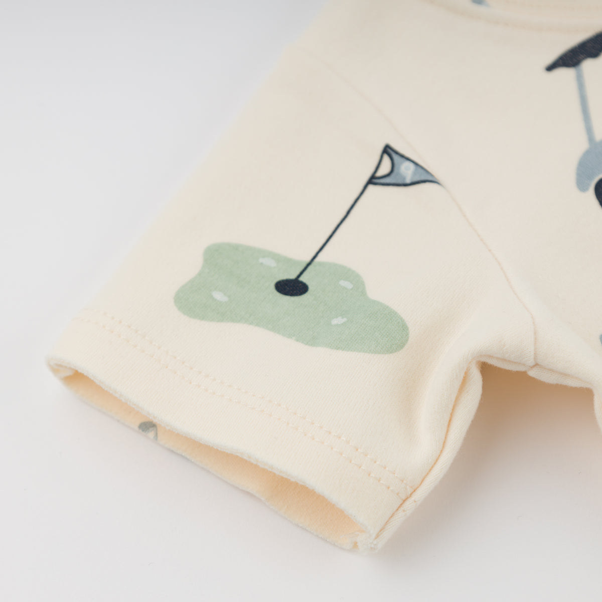 oh baby! Raw Edge Tee & Short Set - Golf - Natural - Sleeve