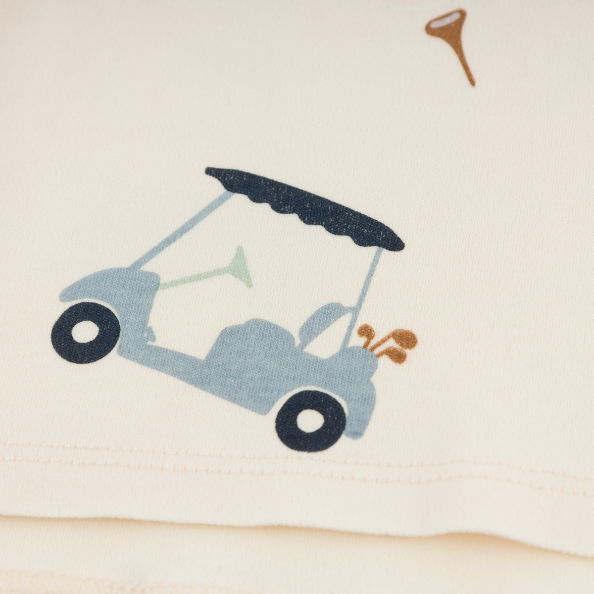 oh baby! Raw Edge Tee & Short Set - Golf - Natural - Close Up