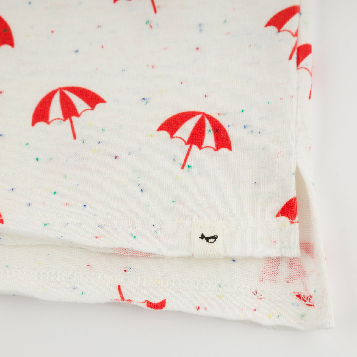 oh baby! Raw Edge Tee & Short Set - Umbrella Print - Confetti Oyster - Raw Edge