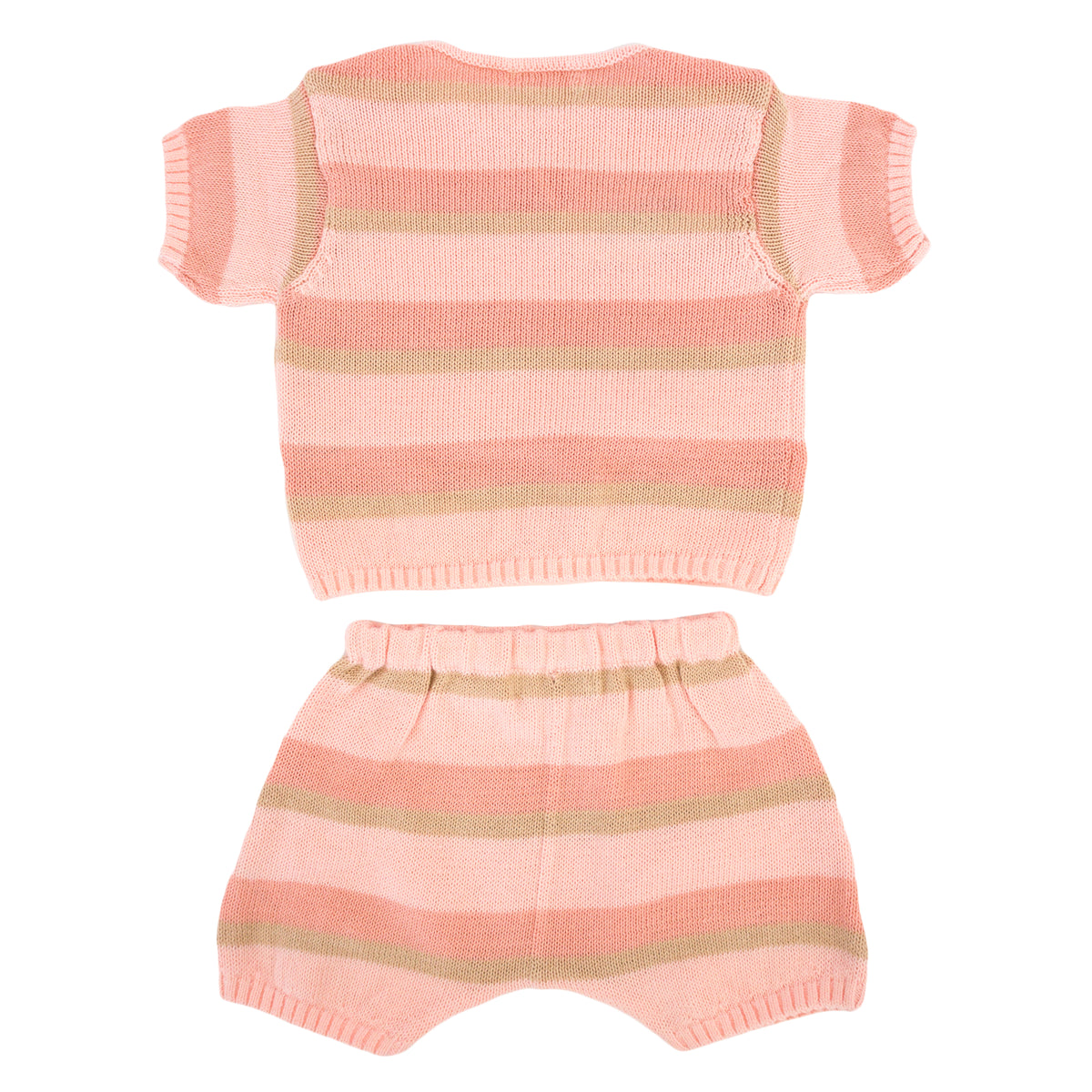 oh baby! Country Club Knitted Short Set - Apricot Stripe
