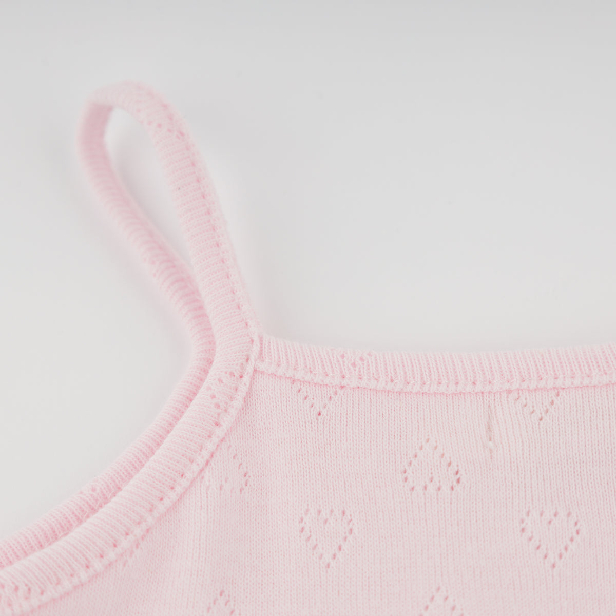 oh baby! Capri Tank Top and Shorts Set - Hearts Pointelle - Pale Pink - Shoulder Strap