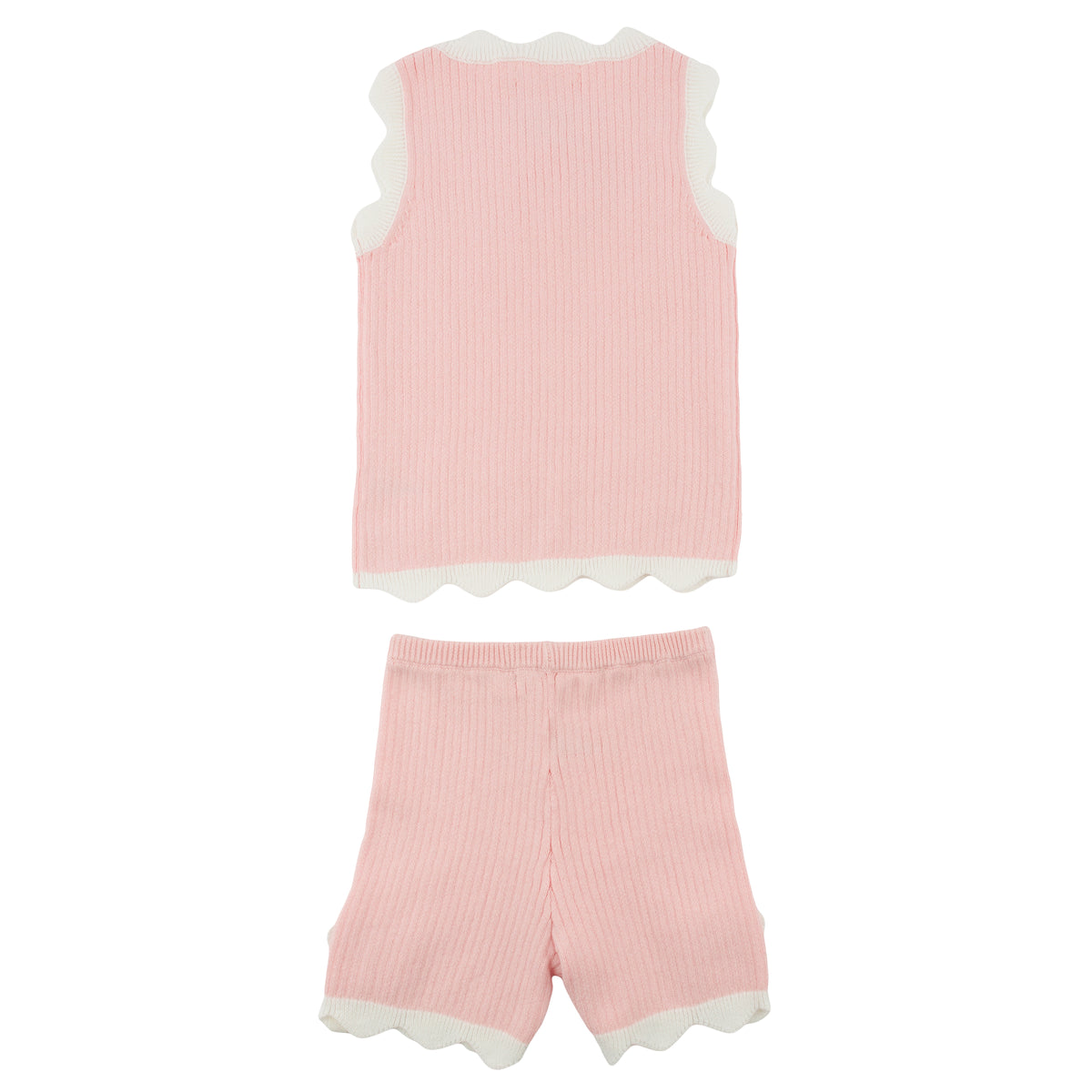 oh baby! Chloe Tank and Short Set - Crochet Daisies - Pink