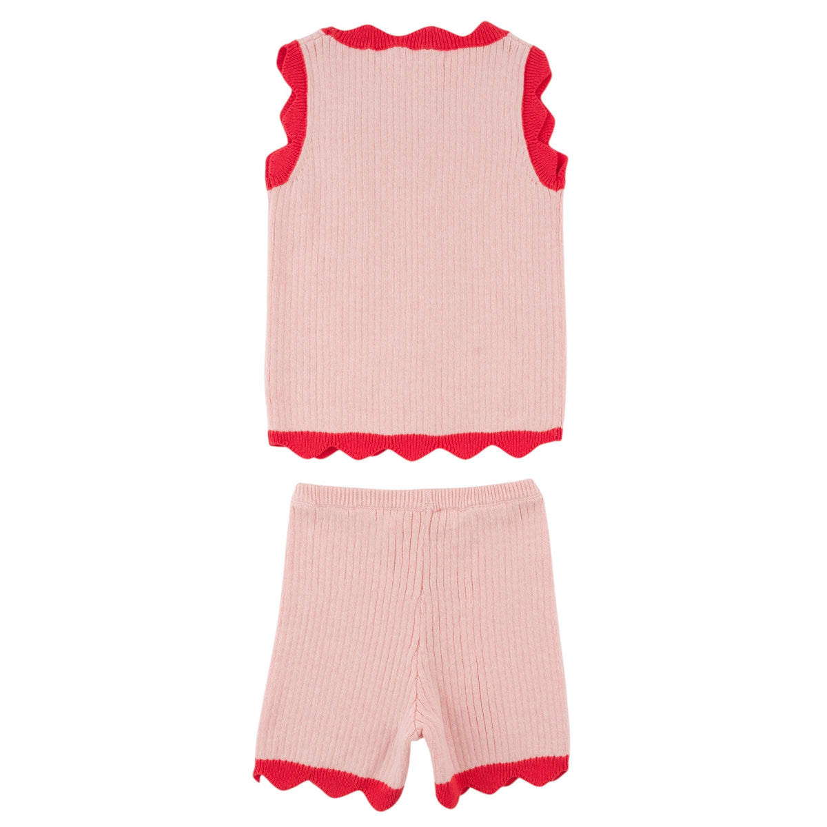 oh baby! Chloe Tank & Short Set - Strawberry Crochet - Pale Pink
