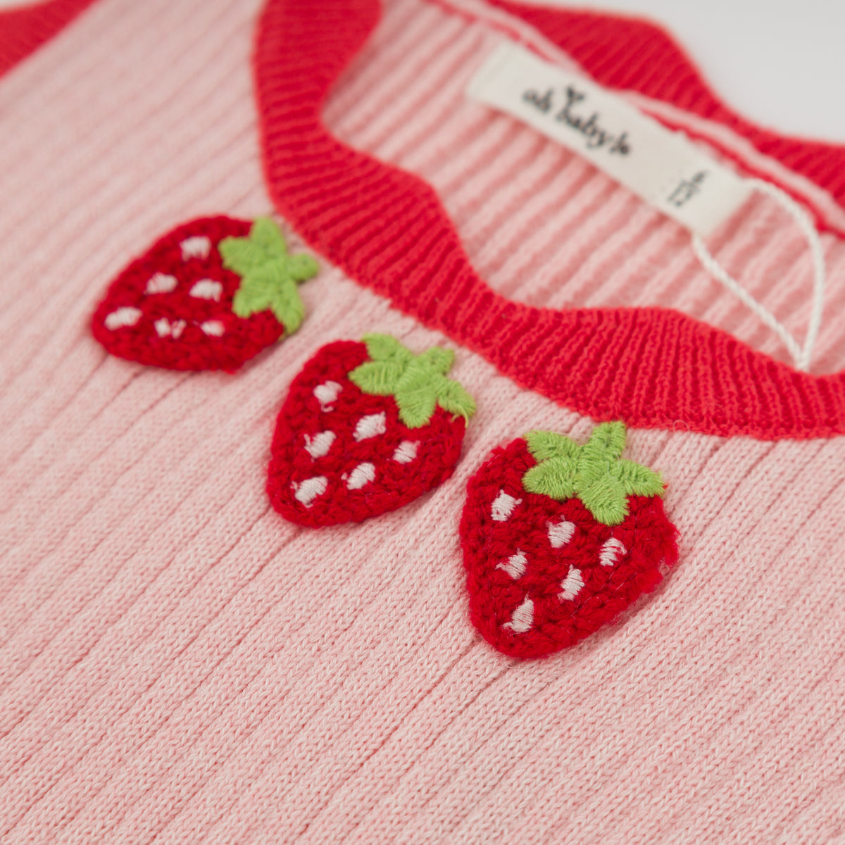 oh baby! Chloe Tank & Short Set - Strawberry Crochet - Pale Pink