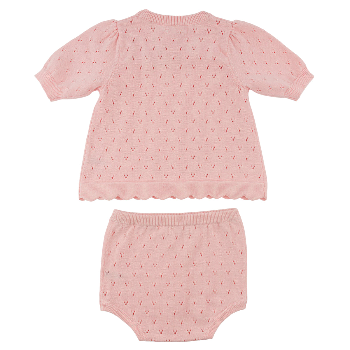 oh baby! Emmie Top & Short Set - Bird Stitch - Pink - Back