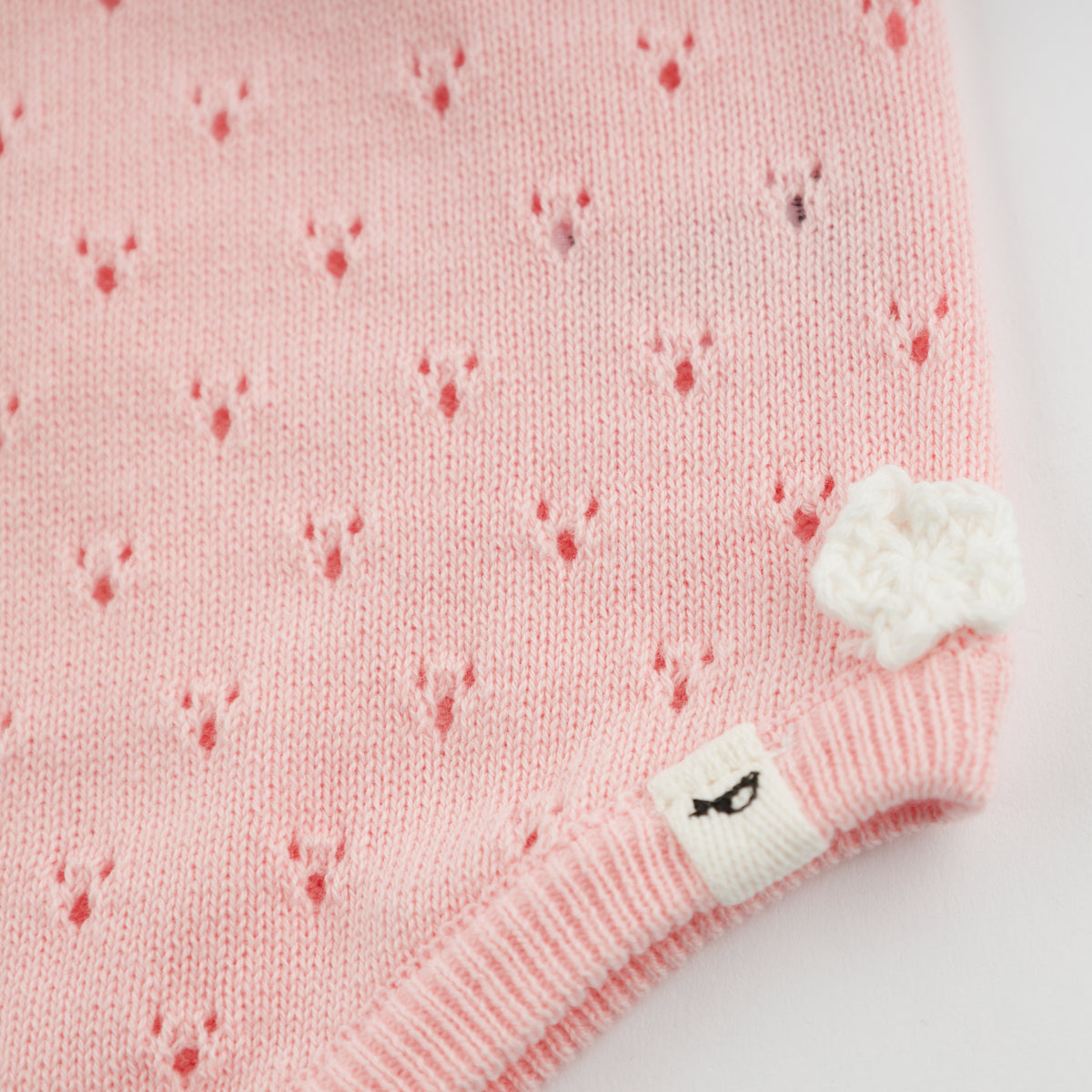 oh baby! Emmie Top & Short Set - Bird Stitch - Pink - Close Up