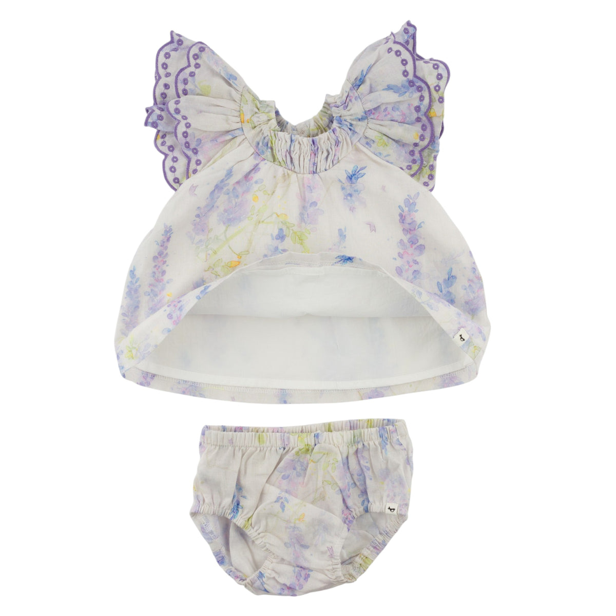 oh baby! Giselle Blouse & Panty - Watercolor Lilacs - Lilac - Fabric Lining