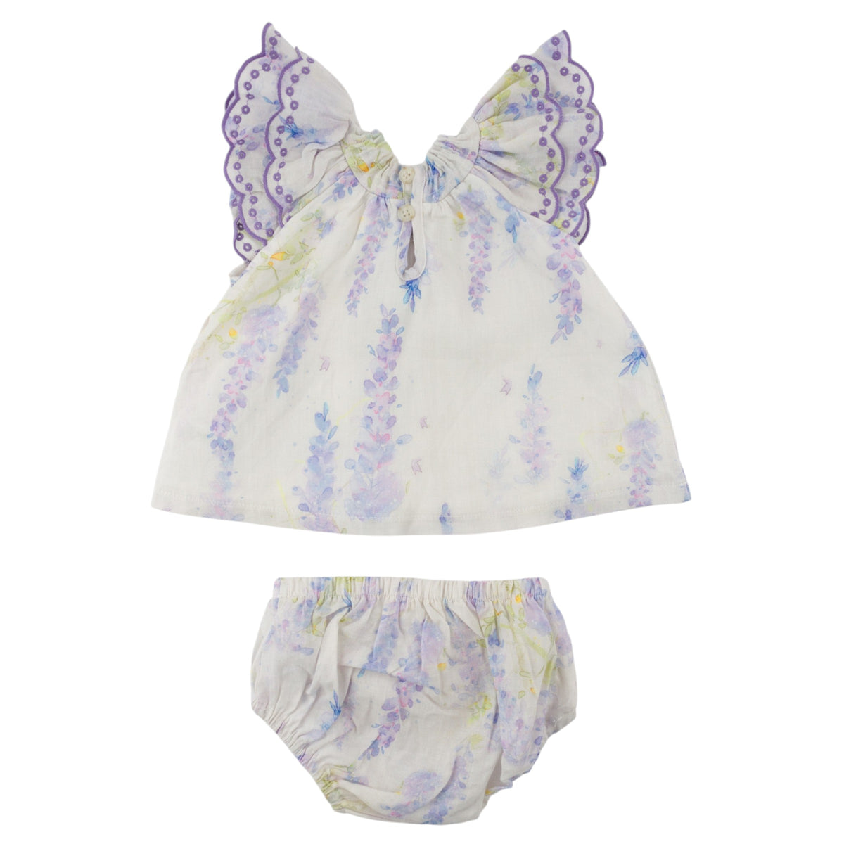 oh baby! Giselle Blouse & Panty - Watercolor Lilacs - Lilac - Back