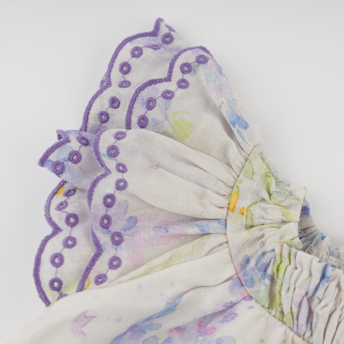 oh baby! Giselle Blouse & Panty - Watercolor Lilacs - Lilac - Sleeve