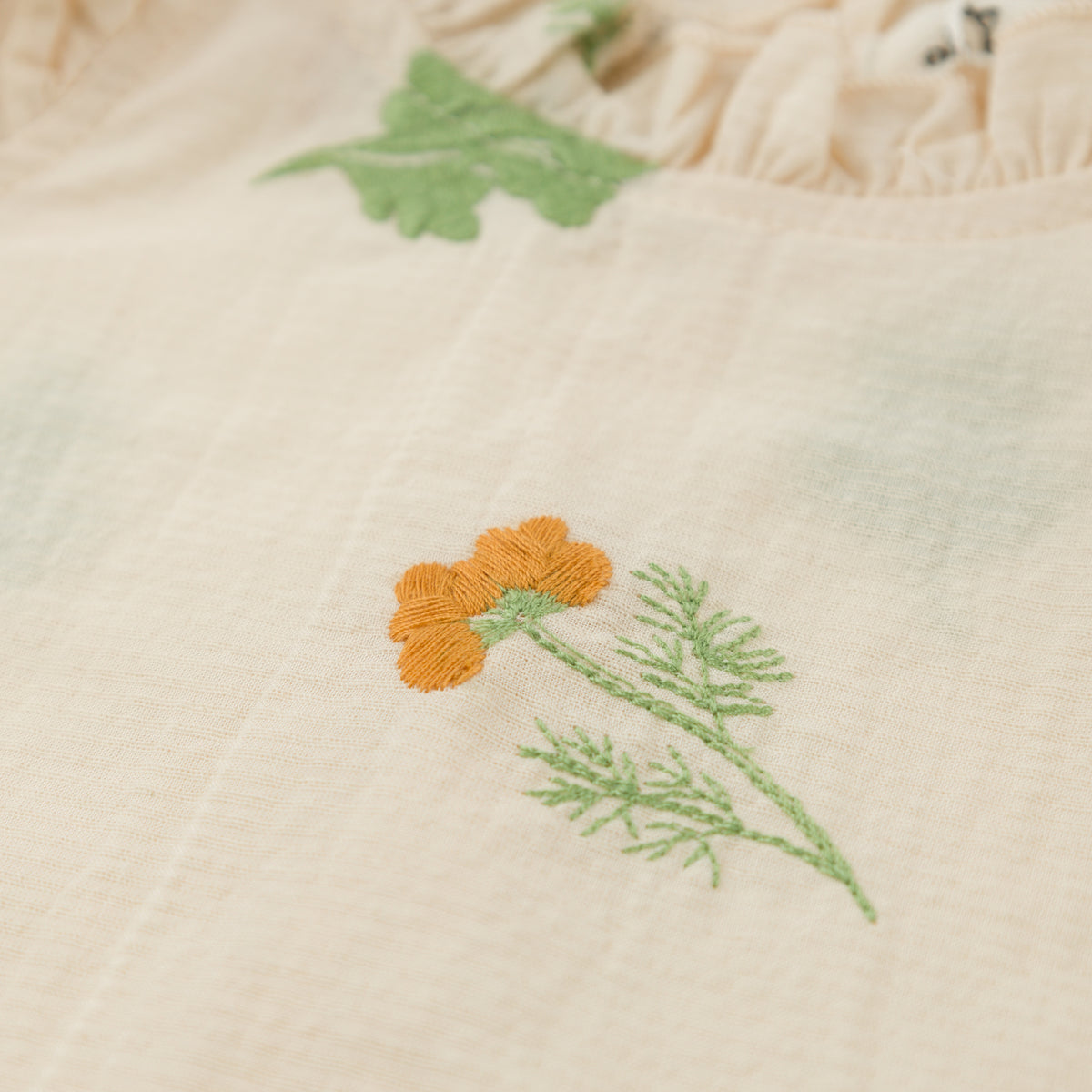 oh baby! Lola Top & Tushie Set - Sunflower Bloom Flower Print - Cream - Close
