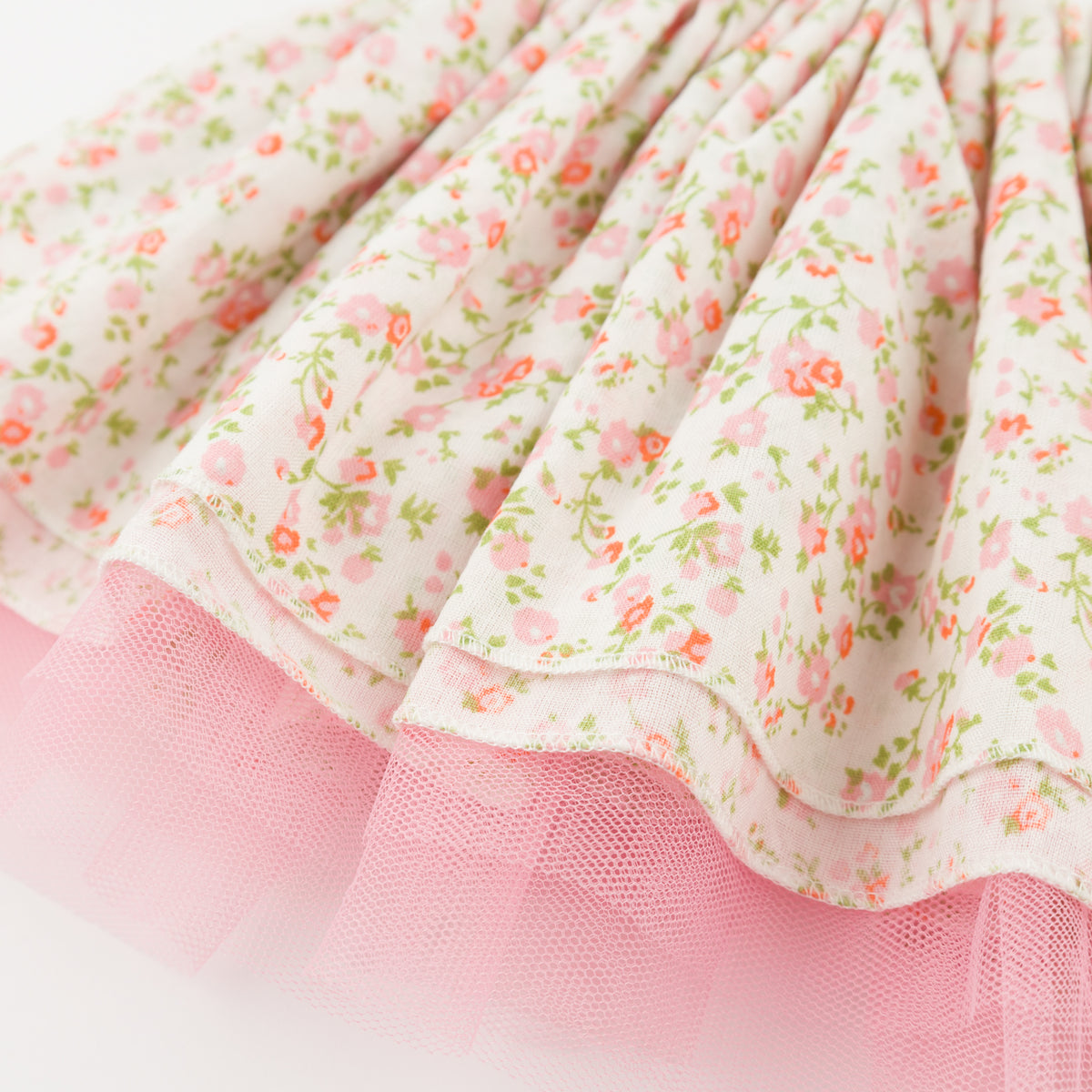 oh baby! Lola Top & Tutu Skirt Set - Poppy Sprig - Blush - Tulle Underlay