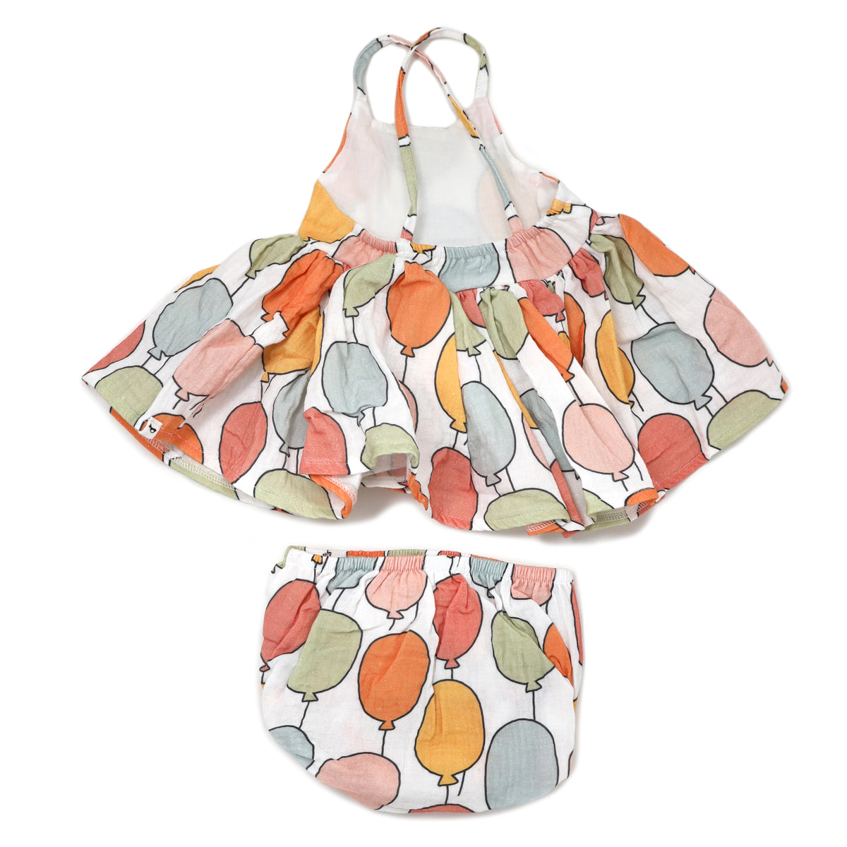little party dress clothing Gauze Balloon Print Party Dress 2-3y